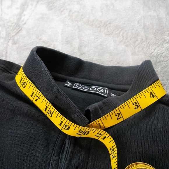Vintage COOGI Men 2XL XXL Black White Embroidered Logo Polo Short Sleeve Shirt - Picture 6 of 9